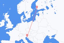 Flyreiser fra Åbo, Finland til Trieste, Italia