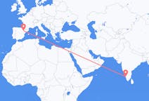 印度出发地 科泽科德飞往印度目的地 萨拉戈萨的航班