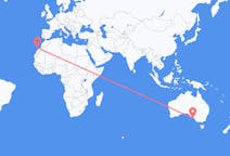 出发地 澳大利亚金斯科特目的地 西班牙兰萨罗特岛的航班