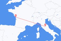 Flyg från La Rochelle, Frankrike till Perugia, Italien