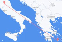 Flights from Plaka, Milos, Greece to Perugia, Italy