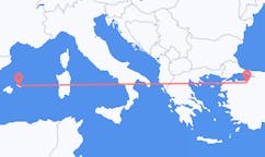 Fly fra Bursa til Menorca