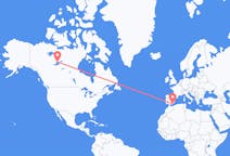 Flyrejser fra Yellowknife, Canada til Almeria, Spanien
