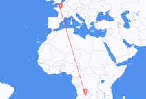 Flyrejser fra Luena, Angola til Tours, Frankrig