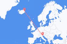 イタリアのヴェネツィアから、アイスランドのエギルスタジルまでのフライト