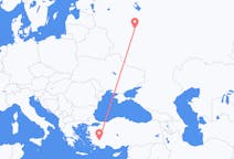 Flyg från Moskva, Ryssland till Denizli, Turkiet