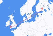 Flights from Newquay, the United Kingdom to Lappeenranta, Finland
