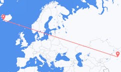 航班从中国乌鲁木齐市到雷克雅维克市，冰岛塞尔