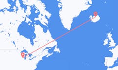 航班从美国麦迪逊市到阿克雷里市，冰岛塞尔