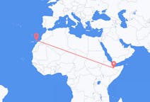 Flyreiser fra Hargeisa, til Lanzarote