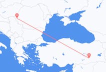 Vluchten van Diyarbakir, Turkije naar Timișoara, Roemenië