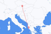 Vluchten van Korfoe, Griekenland naar Wenen, Oostenrijk