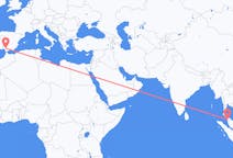 Flyreiser fra Alor Setar, Malaysia til Sevilla, Spania