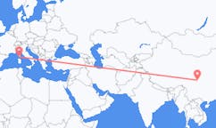 Flyrejser fra Mianyang, Kina til Figari, Frankrig