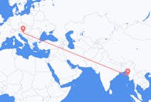 Flyg från Kyaukpyu, Myanmar (Burma) till Zagreb, Kroatien