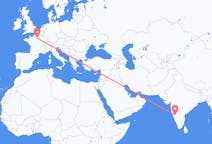Vluchten van Hubli-Dharwad, India naar Parijs, Frankrijk