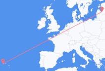 Flyg från Horta, Azores till Riga