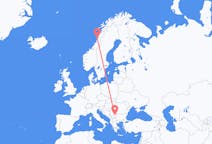 Fly fra Niš til Sandnessjøen