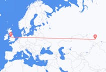 Flyg från Gorno-Altaysk till Liverpool