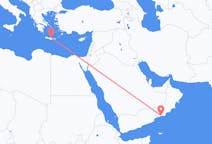 Flyreiser fra Salalah, Oman til Iraklio, Hellas