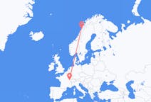 Voli da Dole, Francia to Bodø, Norvegia
