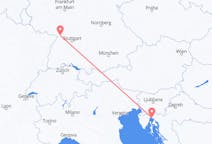 Flyg från Rijeka, Kroatien till Karlsruhe, Tyskland