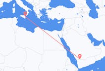 Flyreiser fra Najran, Saudi-Arabia til Catania, Italia