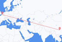 Flyg från Chongqing, Kina till Lille, Frankrike