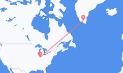 Flyg från Indianapolis, USA till Narsarsuaq, Grönland