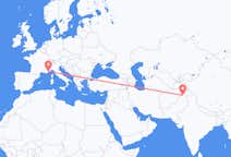 Flyreiser fra Saidu Sharif, Pakistan til Nice, Frankrike