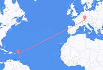 Flyreiser fra Saint Kitts, Saint Kitts og Nevis til Friedrichshafen, Tyskland