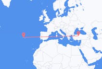 Vluchten van Terceira, Portugal naar Ankara, Turkije