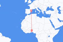 Flyreiser fra Cotonou, Benin til Ibiza, Spania