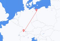 Flyreiser fra Szczecin, Polen til Zürich, Sveits