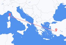 Vols depuis la ville de Denizli vers la ville de Bastia