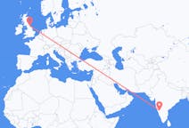 Flights from Hubli, India to Durham, England, the United Kingdom