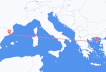 Vluchten van Barcelona, Spanje naar Lemnos, Griekenland