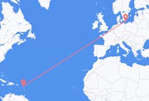 เที่ยวบิน จาก แอนติกา, แอนติกาและบาร์บูดา ไปยัง บอร์นโฮล์ม, เดนมาร์ก