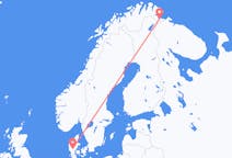 Vols depuis la ville de Billund vers la ville de Kirkenes