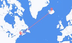 Vluchten van Bar haven, Verenigde Staten naar Akureyri, IJsland