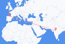 出发地 印度出发地 印多尔目的地 西班牙桑坦德的航班