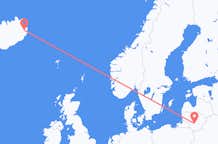 Vluchten van Kaunas, Litouwen naar Egilsstaðir, IJsland