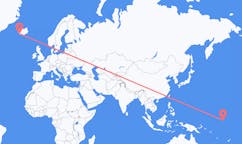 Flyreiser fra Bairiki, Kiribati til Reykjavik, Island