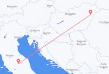 Voos de Debrecen, Hungria para Perúgia, Itália
