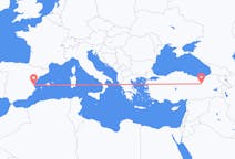 Loty z Erzincan, Turcja z Walencja, Hiszpania