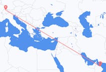 Flyg från Muscat, Oman till Zürich, Schweiz