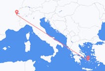 Vluchten van Paros, Griekenland naar Genève, Zwitserland