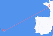 Fly fra Nantes til Ponta Delgada