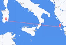 出发地 希腊从 凯法利尼亚岛目的地 意大利卡利亚里的航班