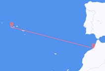 Fly fra Rabat til Horta, Azores